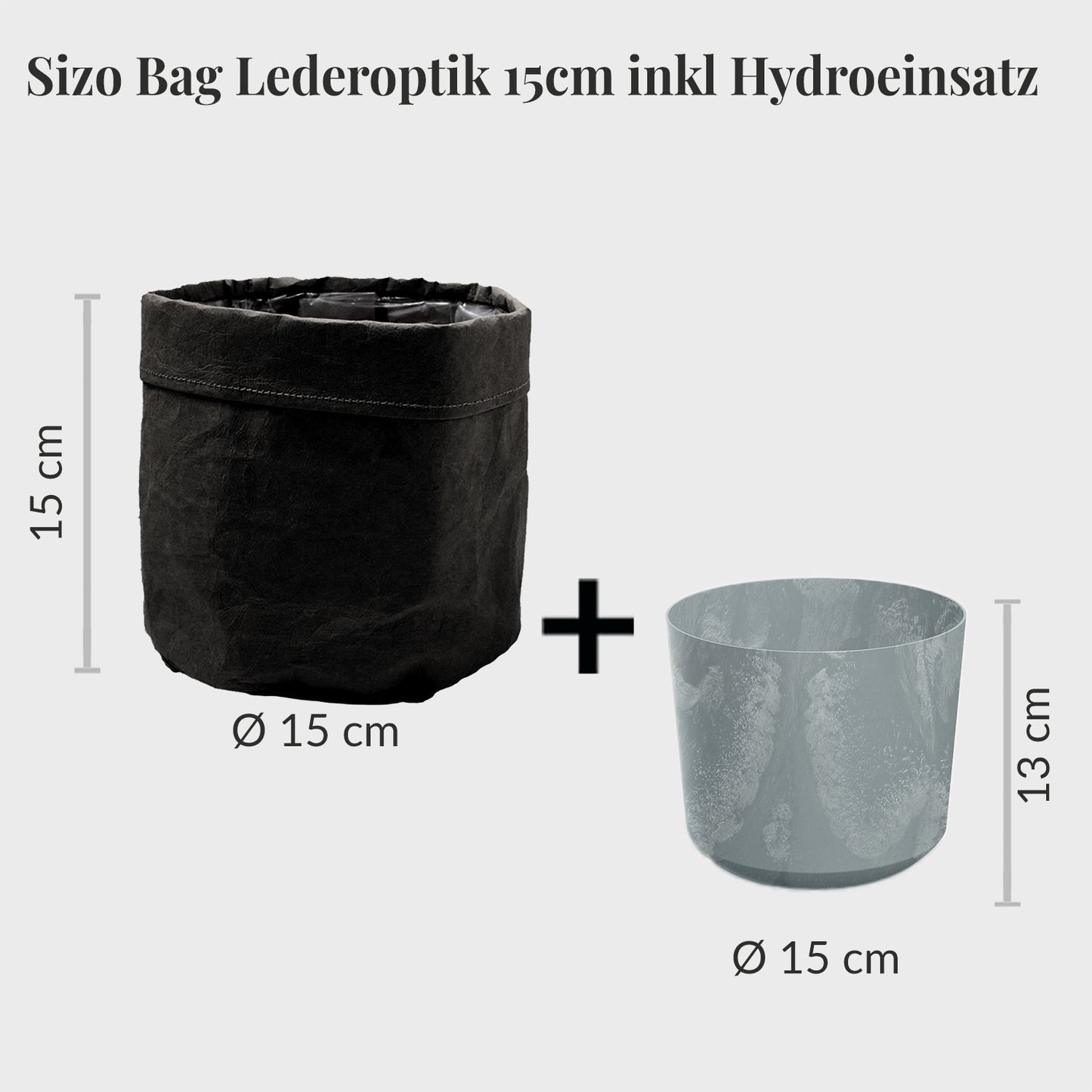 Sizo Bag Lederoptik 15cm mit Hydroeinsatz