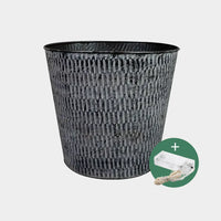 Metalltopf Outdoor 23cm mit Lichterkette 40LED