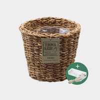 Seegraskorb Geflochten 25cm mit Lichterkette 100LED